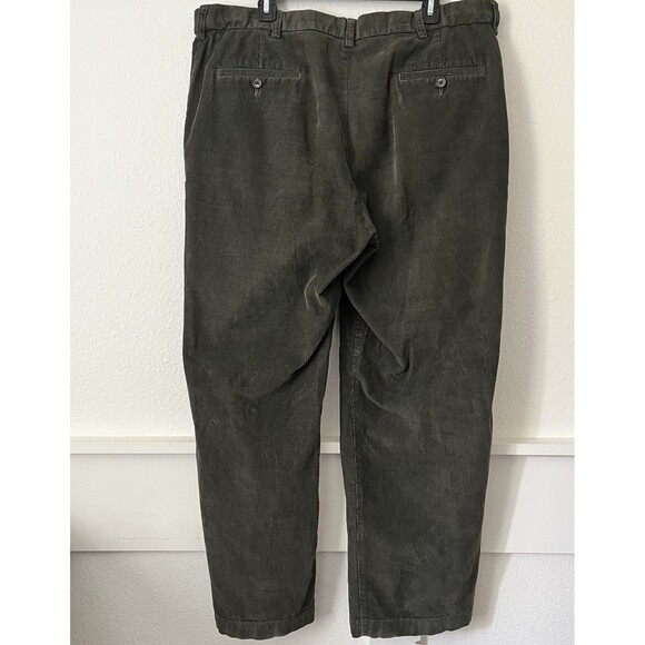 Haggar Corduroy Pants Mens 38x29 Green Premium Stretch Cord Classic Flex Waist - Picture 2 of 8